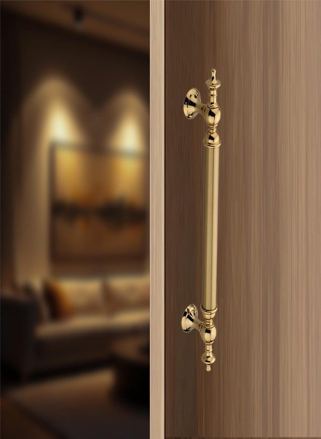 Fittingo Vintage Royal Main Door Handle | 16 Inch Premium Pull Push Handle for Home, Office, Hotels & Villas | Stainless Steel Gold TT Finish |Hole to Hole 400mm | 3 Years Warranty - Image 1